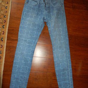 Current Elliott Aztec prints blue denim Jeans Sze. 25 Skinny